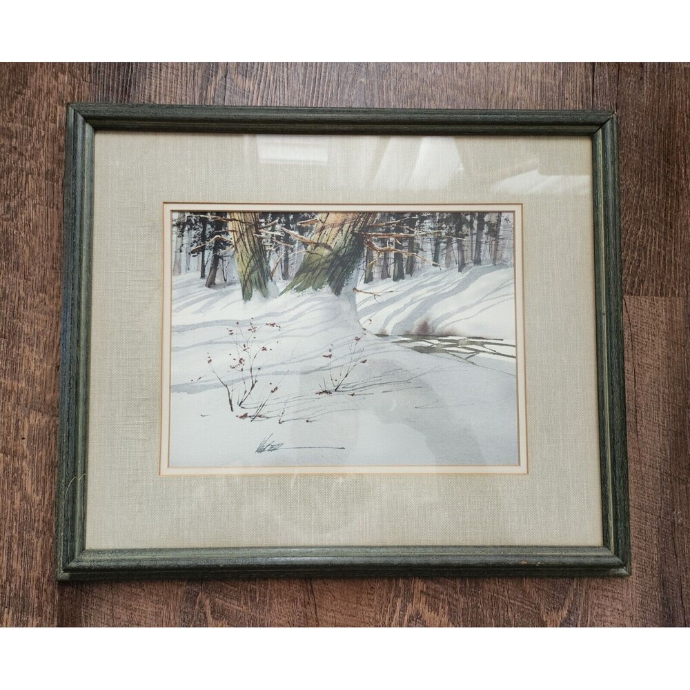 1980 Michael J Weber "Drifting Snow" Watercolor 19" X 16"